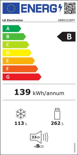 LG GBBS322BPY - Koel-vriescombinatie - 375L- RVS — thumbnail 2
