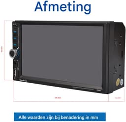 ESSGOO 2 Din Autoradio - 7" Touchscreen - Draadloos Apple CarPlay & Android Auto - Bluetooth, USB, AUX, TF, SWC — thumbnail 2