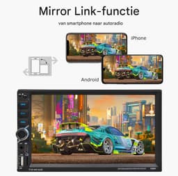 ESSGOO 2 Din Autoradio - 7" Touchscreen - Draadloos Apple CarPlay & Android Auto - Bluetooth, USB, AUX, TF, SWC — thumbnail 5