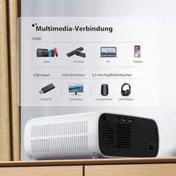 Full HD beamer met draadloze connectiviteit en 4K-ondersteuning in roze — thumbnail 2