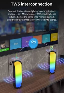 T&G Draadloze Bluetooth Speaker met RGB LED – Draagbare Mini Speaker 10W – Zwart — thumbnail 7