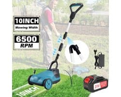 Elektrische Grasmaaier - Draagbaar - Snoerloos - 3 Hoogte-instellingen - 10 inch