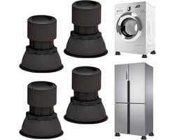 Wasmachine Voetkussens - Anti-vibratie pads - Apparaten Stabiliseren - Verstelbare Hoogte - 4 stuks - Zwart