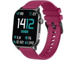 OOQE WATCH PRO 8 - Smartwatch Heren en Dames | Geschikt voor iOS en Android | AMOLED | Notificaties | Gezondheidsanalyse | Sportanalyse | GPS Koppeling | Bellen | Muziek/Audio Luisteren | Ergonomisch | Nederlandstalig | Paars