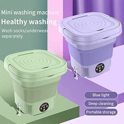 Jently mini wasmachine - camping wasmachine - draagbaar - opvouwbaar - centrifuge - groen - 8L — thumbnail 4