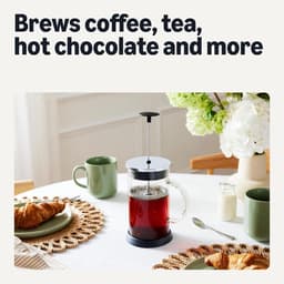 French press - French Press Koffiemaker - Thee Maker - Koffiepers - 1000 ml - Borosilicaatglas - Hoog borosilicaatglas - Drievoudig filtersysteem - Vaatwasmachinebestendig - Zwart — thumbnail 3
