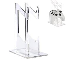 Gaming accessoire: Dubbele houder voor headset en controller, acryl standaard voor bureau - Gaming setup organizer met 2 niveaus.