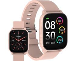 Denver Smartwatch - Android iOS - Notificaties - Sporthorloge - Hartslagmeter - Saturatiemeter - Slaapmonitor - SWC184RO - Roze