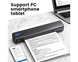 Draagbare Reisprinter- Draadloze Thermische Printer-Tattoo Printer Ondersteunt 8.5x11 US Letter en A4