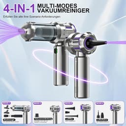 Sander Shop 4-in-1 Draadloze Handstofzuiger, Mini Auto Stofzuiger Stofblazer, 16.000 Pa Krachtige Krachtige Zuigkracht borstelloze motor, 6000mAh batterij, 1-touch leegmaken, voor auto/thuis Zwart, EVA-tas — thumbnail 4