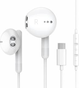 TENZHVXI - Wired Earbuds - Usb-C Headphones - 14,2 Mm Driver / 1,2 M Kabel - 1 Paar - Voor Iphone 17/16/15 - Wit — thumbnail 1