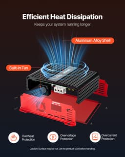 VEVOR Monoblock Auto-Versterker 2000 W Rms Max 1/2/4 Ohm, Audioversterker (Klasse D / 1-Kanaals) met Afstandsbediening voor Subwooferniveau, Laagdoorlaatfilter, Basversterking en Volumeregeling. — thumbnail 5