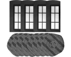 4x Filter, 8x Mopdoeken geschikt voor Eufy X9 Pro Robotstofzuiger - Vervangingsonderdelen en Accessoires dweil doek
