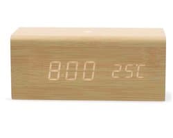 Nedis Wekkerradio - LED - FM - Snoozefunctie - Slaaptimer - Dubbel Alarm - Hout