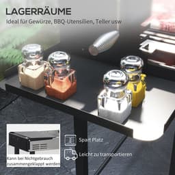 Outsunny - Houtskoolbarbecue - RVS - 118L x 32B x 90H cm - Zwart — thumbnail 5