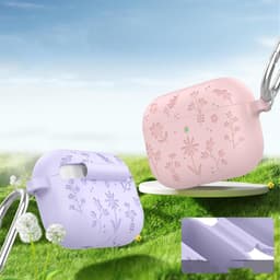Allecto - Beschermhoes Airpods Pro 3 - Schattige cartoon-TPU siliconen hoes - Roze - Sleutelhaak - Mannen Vrouwen - Compatibel Airpods Pro 3 - Roze Model 2025 — thumbnail 4