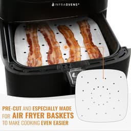 Allecto Olie-absorptie Vellen voor Air Fryer Stoommand - 10 stuks - Geperforeerd - Geschikt voor 7 inch/18 cm - Liners Papier - Vierkant — thumbnail 4