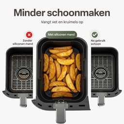 Airfryer Accessoireset 10-delig – Siliconen Bakjes, RVS Rekken, Spiesenrek, Tang, Spatel & Bakkwast – Geschikt voor Dual Zone Airfryer 7-10L – Vaatwasserbestendig & Hittebestendig 230°C — thumbnail 8