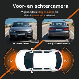 Dashcam - 4K HD - 64GB - Voor auto - Voor en Achter Camera - G-Sensor - Timelapse Functie - Dual Dashcam - Faas — thumbnail 3