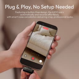 Ulanzi A200 Mini Mic Draadloze Microfoonset - Voor Smartphone & Tablet met USB-C - Met 2 Zenders en Oplaadcase - Extra licht en compact ontwerp - Draadloze telefoon microfoon - Zwart — thumbnail 5