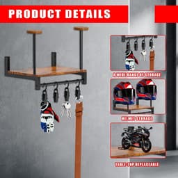 Houten Wandhouder voor Motorhelm en Jassen — thumbnail 4