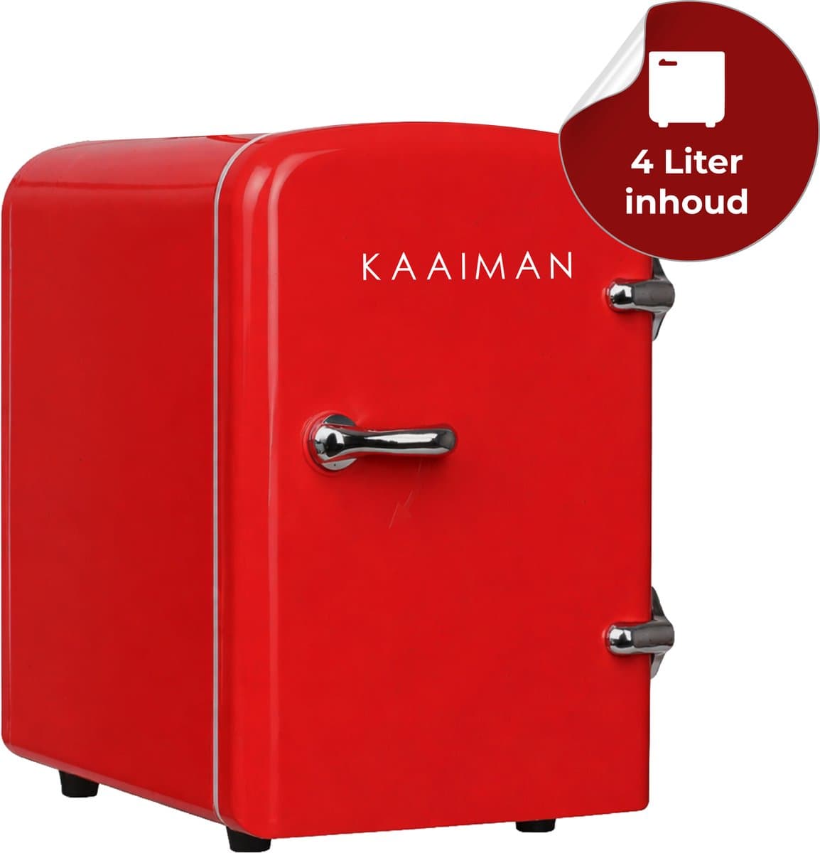 Kaaiman® Mini Koelkast 4L - Kleine Koelkast 12V/220V - Cosmetische Koelkast - Warm en Koud Functie - Skincare Fridge - Minikoelkast Slaapkamer - Rood — afbeelding 1