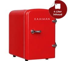 Kaaiman® Mini Koelkast 4L - Kleine Koelkast 12V/220V - Cosmetische Koelkast - Warm en Koud Functie - Skincare Fridge - Minikoelkast Slaapkamer - Rood