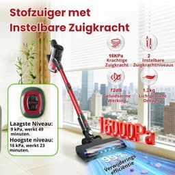 Steelstofzuiger Draadloos – Stofzuiger Zonder Zak met HEPA Filter | LED-Verlichting, 2 Snelheden, Tot 49 Min Looptijd — thumbnail 5