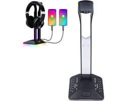 RGB Headset Standaard met 2 USB 2.0 Poorten - Universele Koptelefoonhouder voor PC en Gaming Setup