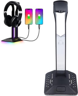 RGB Headset Standaard met 2 USB 2.0 Poorten - Universele Koptelefoonhouder voor PC en Gaming Setup — thumbnail 1