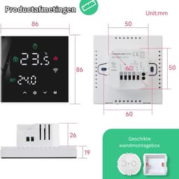NBAP® Thermostaat voor cv - Draadloos met Wifi - Met App - Zwart — thumbnail 4