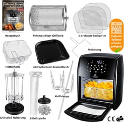 9-in-1 Heteluchtfriteuse met Draai- en Droogfunctie, Krachtig 1800 Watt — thumbnail 7