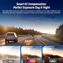 3-Kanaals Dashcam met 64GB Kaart - 1080P Full HD voor Voor en Binnen — thumbnail 5