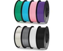 PLA 3D Printer Filament Set 1.75mm 8 Kleuren 250g Spoelen Hoge Precisie