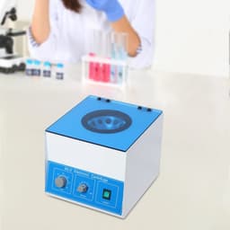 Desktop Lab Centrifuge – Elektrische Tafelmodel Centrifuge – Professioneel Gebruik – Blauw/Wit – Koudgewalst Staal – 28,5 x 30,5 x 24 cm – 12 x 20 ml Adapters – Instelbare Snelheid 0-4000 RPM – Timer 0-60 Min – Veiligheidszekering — thumbnail 2