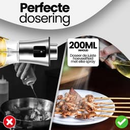 QualitéCuisine® Olie Sprayfles 200ml – Vernieuwde Versie – Olijfolie Sprayer / Olieverstuiver – Olie Dispenser Glas – Airfryer Accessoires – Voor BBQ, Pan & Salade – Incl. Bakkwast en Trechter — thumbnail 8
