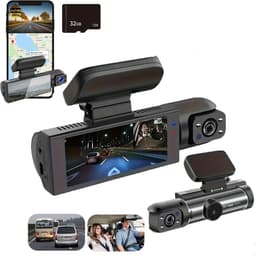 4K-dashcam met dubbele lens, groothoekcamera's aan de voor- en achterkant, ondersteunt 24-uurs parkeerbewaking, heeft een 3,16-inch scherm en een nachtzichtfunctie. Deze dashcam begeleidt u tijdens uw reis (32 GB). — thumbnail 1