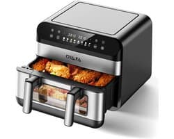 Dubbele Heteluchtfriteuse XL met Kijkvenster 8-in-1 Digitale Touchscreen Apparatuur