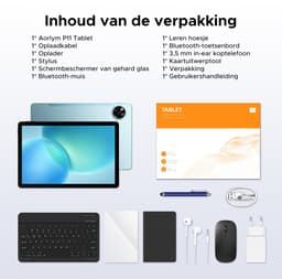 Aorlym P11 Tablet - 48GB RAM+128GB ROM/TF 2TB - Android 16 - 11 inch tablet 90Hz - T7250 - 8800mAh - 13MP+5MP - Gemini AI - Widevine L1 - Face ID - 5G WIFI - Dubbele luidsprekers - Pen, toetsenbord, muis - Blauw — thumbnail 3