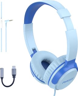 USB C Koptelefoon Kinderen - Geschikt voor iPad, Samsung, Tablet - Koptelefoon Kind met Draad - Geluidsdempend - Blauw — thumbnail 1