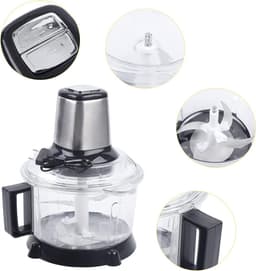 Elektrische Hakmolen - Keukenmachine Groente Snijder - Snel Ingrediënten Bereiden - 5 Liter Capaciteit - 300 Watt Vermogen - Zilver — thumbnail 4
