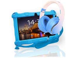 AngelTech Kinderpakket Slim - AngelTech Kindertablet Slim + AngelTech Kinderkoptelefoon - Combipakket - Kindertablet Vanaf 3 Jaar – Kinder Tablet – Kids Tablet - Tablet voor Kinderen - Blauw