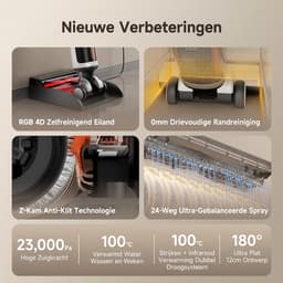 UWANT D600 Nat- en Droogzuiger - Stofzuiger met Dweilfunctie - Elektrische Dweil - Draadloze Steelstofzuiger - Vloerreiniger zonder Emmer — thumbnail 3