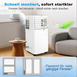 NETTLIFE Mobiele Airco 3-in-1 | 7000 BTU | Met Afvoerslang | Afstandsbediening LED Display Timer Wielen & Draaggreep | Voor Ruimtes Tot 25 m² — thumbnail 4