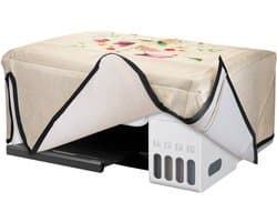 kwmobile linnen hoes geschikt voor Epson Eco Tank ET-2826 / 2800 cover - Printer beschermhoes - Bloemenboeket in aquarel design