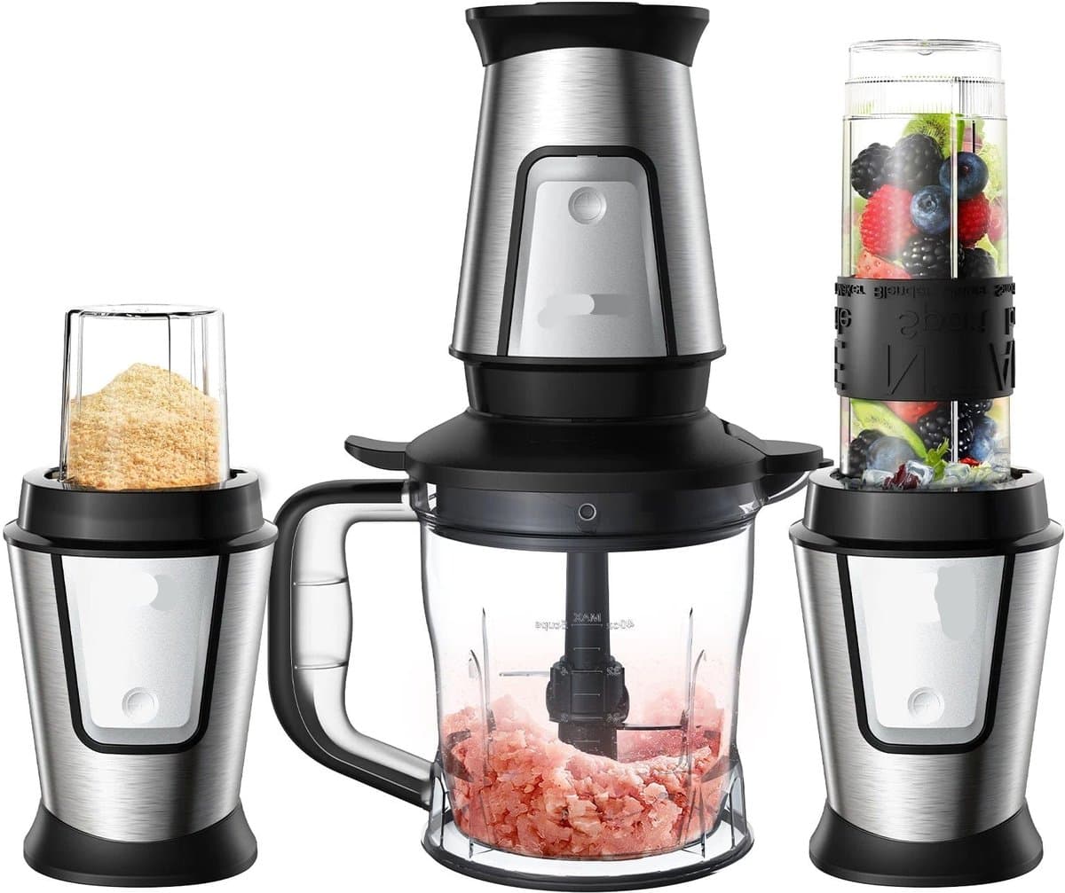 Multifunctionele Keukenmachine - 3-in-1 - Foodprocessor - Blender - 700W - Smoothie Maker - Hakmolen - Droogmolen - Roestvrij Staal - BPA-vrije Fles - 24.000 RPM — afbeelding 1