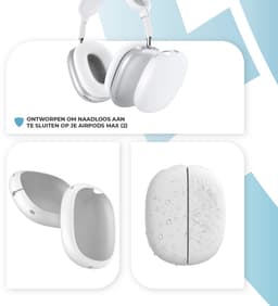 Shieldcase Koptelefoon bescherming geschikt voor Airpods Max 1/2 - Cover bescherming - Comfortabel - Beschermend - Stijlvol - Wit — thumbnail 3