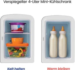 Mini Koelkast met Spiegel 4L Zwart – Draagbare Skincare Koelkast – Koelen & Verwarmen – 12V/220V – Cosmetica & Make-up — thumbnail 6