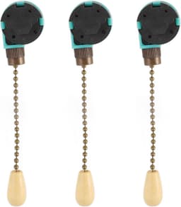 3 Stuks Trekschakelaar Plafondventilator - 3 Snelheden Lichtschakelaar 4 Draads voor Lamp en Ventilator (Brons) — thumbnail 5