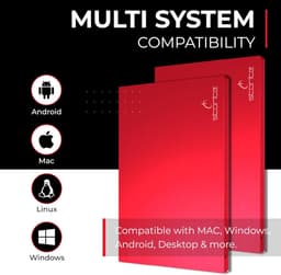 2.5 Inch Ultra Dunne Draagbare Externe Harde Schijf 120GB HDD Backup Opslag met USB 3.0 Snelle Gegevensoverdracht Compatibel met PC, Mac, Windows, Gaming, Laptop en Desktop - Rood — thumbnail 3